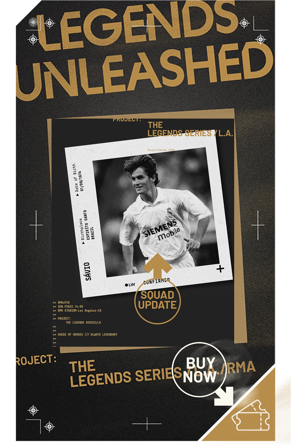 Buy Tickets for Real Madrid Leyends vs Barça Legends