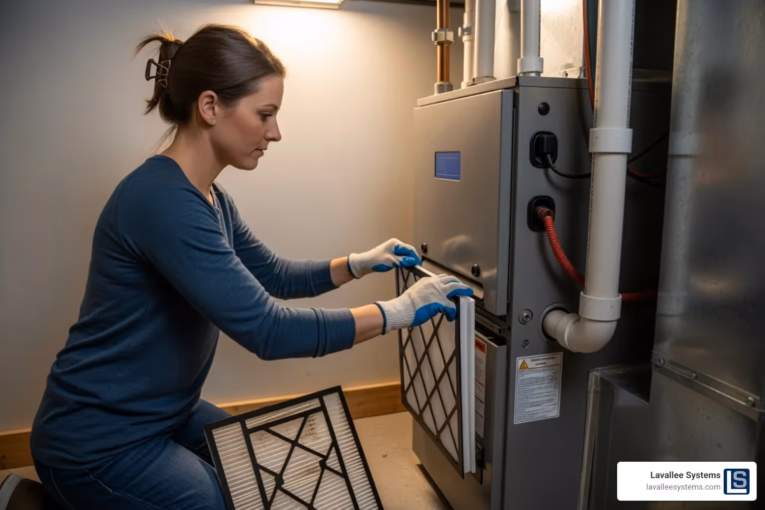A homeowner changing an air filter - hvac guarantees newton ma