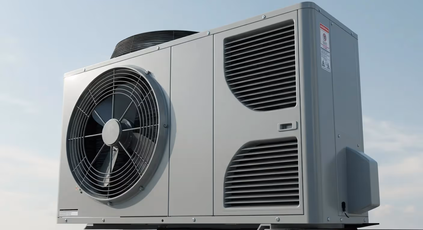 Large, modern outdoor commercial HVAC unit.