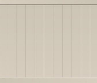Tan vinyl privacy fence color swatch with vertical tongue and groove boards