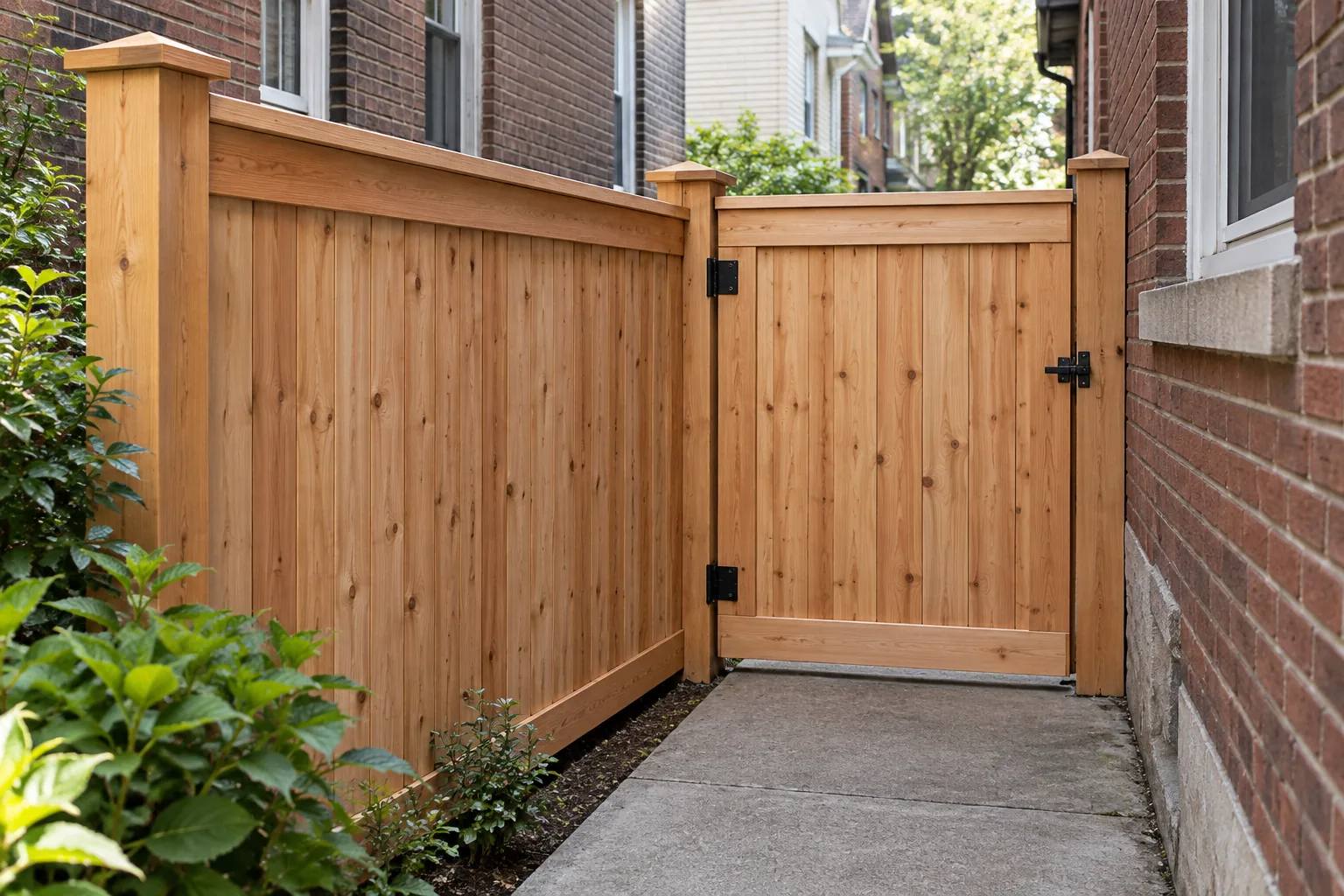 Cedar cap and trim · gate design