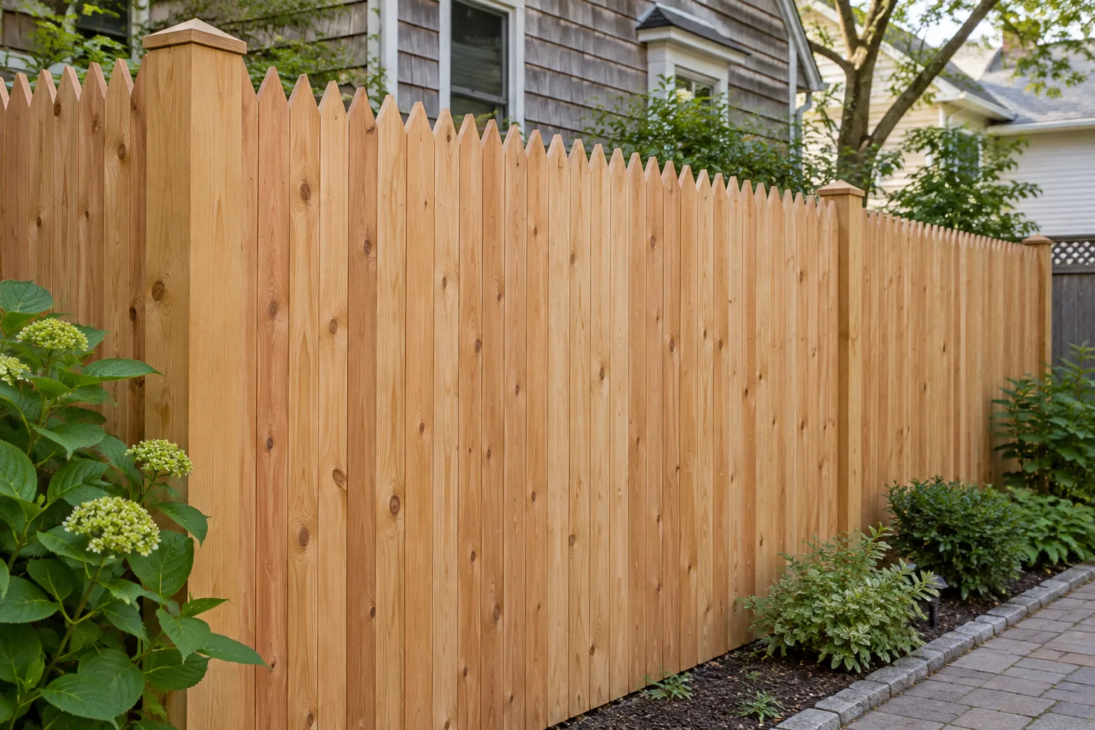 Cedar stockade · close-up design detail