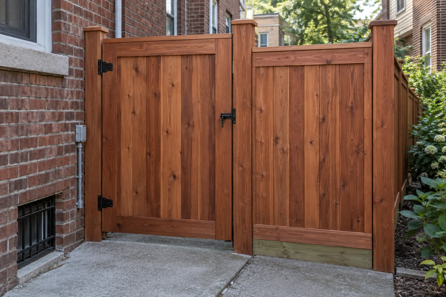 Picture-frame redwood · gate design