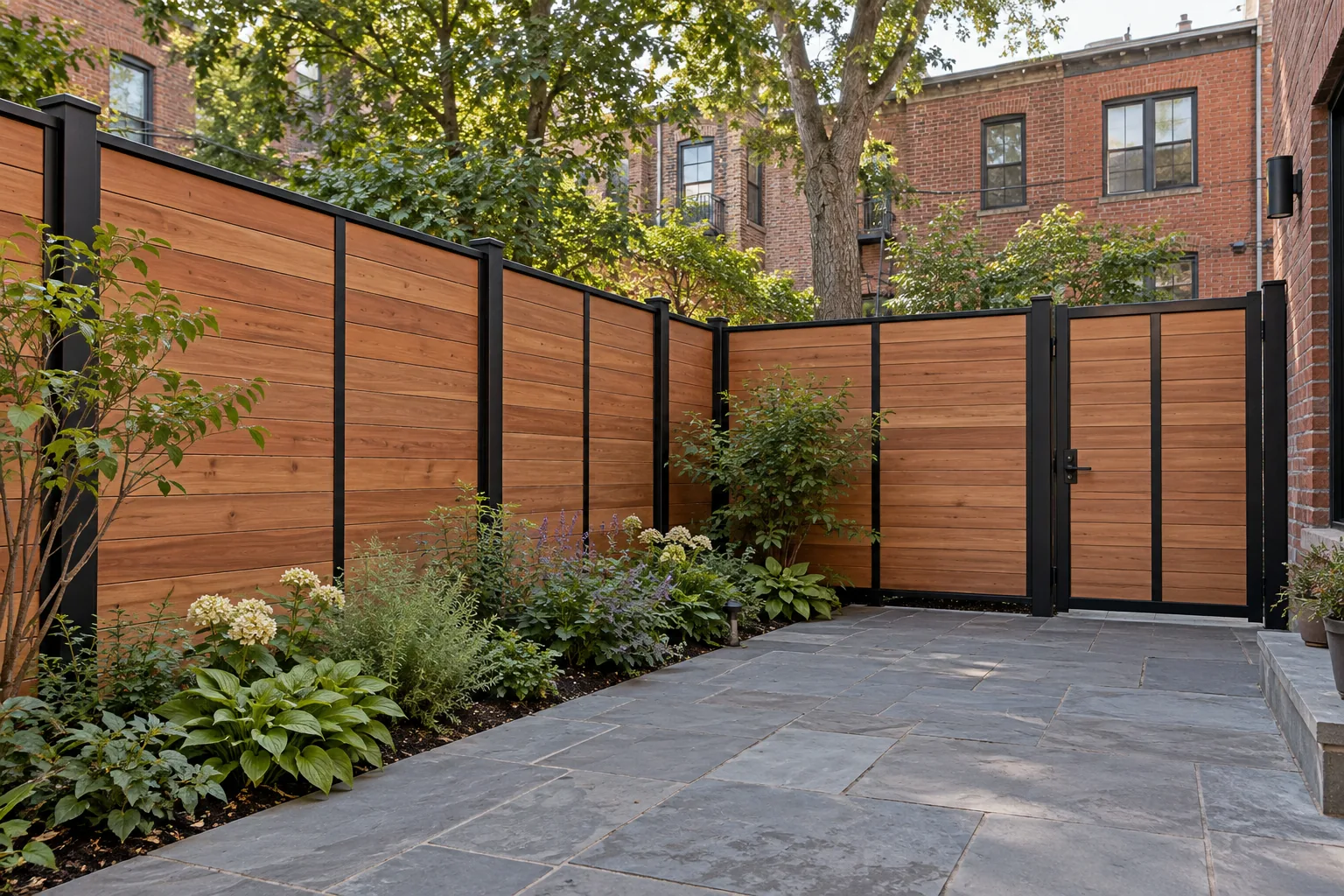 Wood infill with steel frame · property setting
