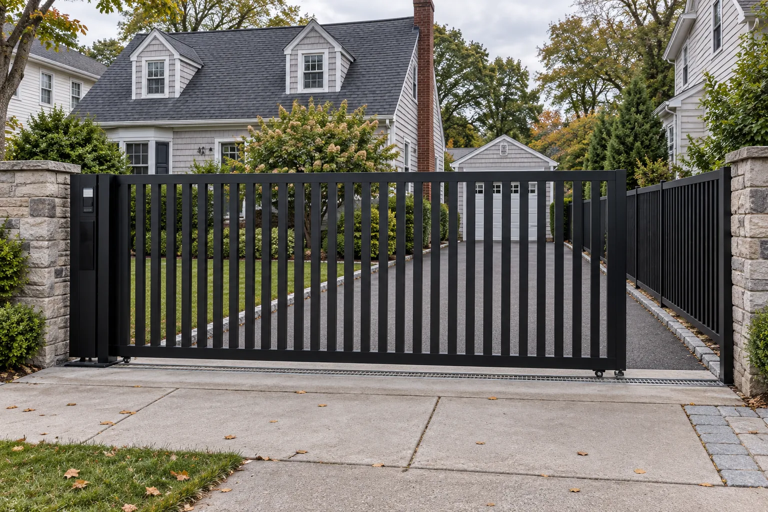 Vertical-slat sliding gate · alternate property setting