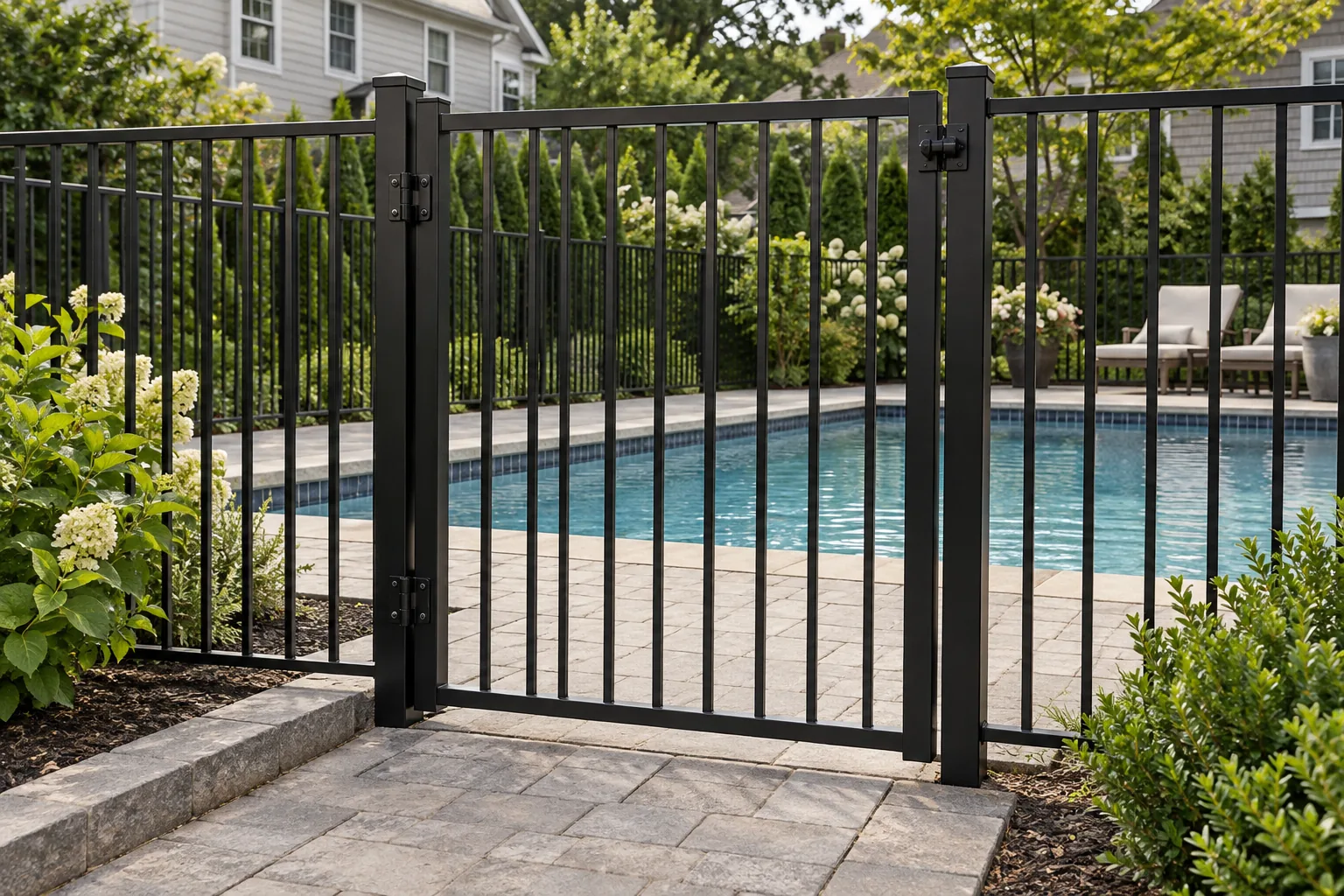 Pool enclosure ideas · Matching aluminum gate detail