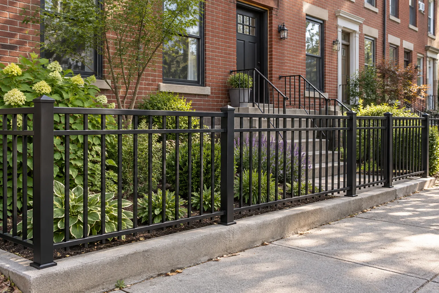 Flat-top ornamental aluminum · property setting