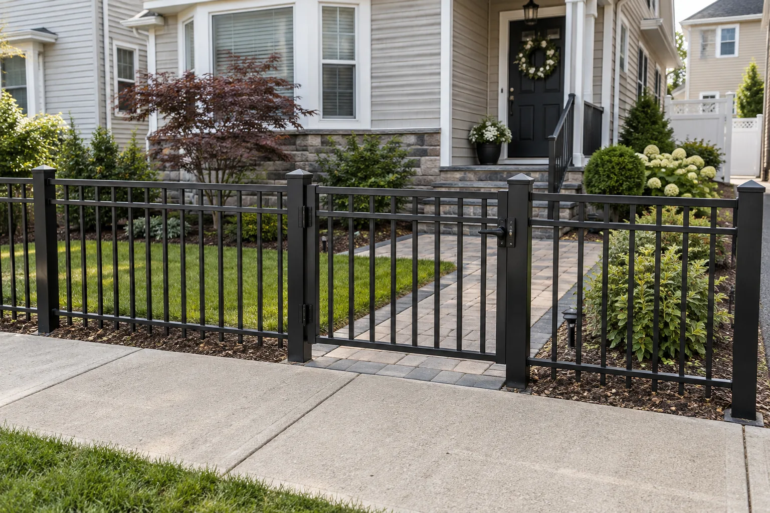 Flat-top ornamental aluminum · gate design