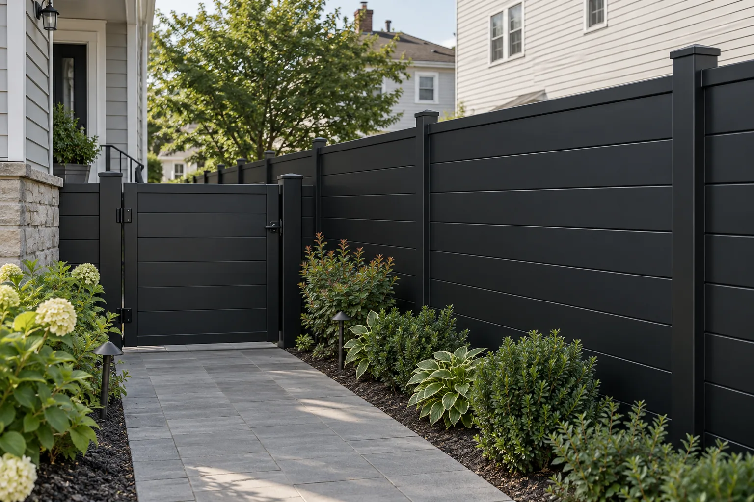 Horizontal aluminum privacy · gate design