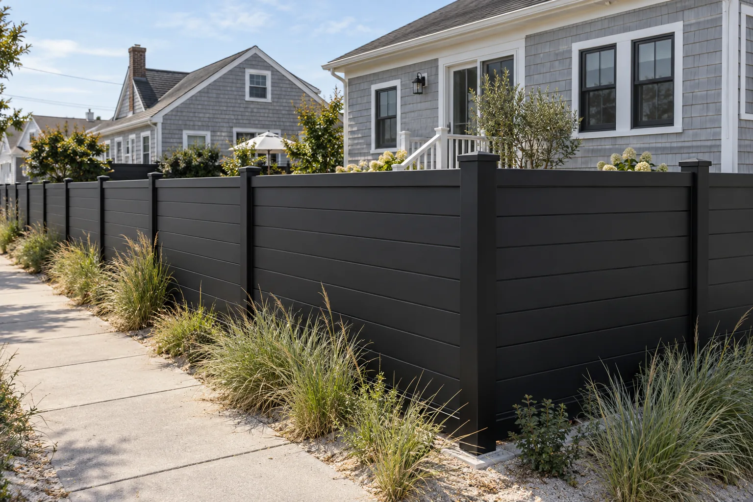 Horizontal aluminum privacy · alternate property setting