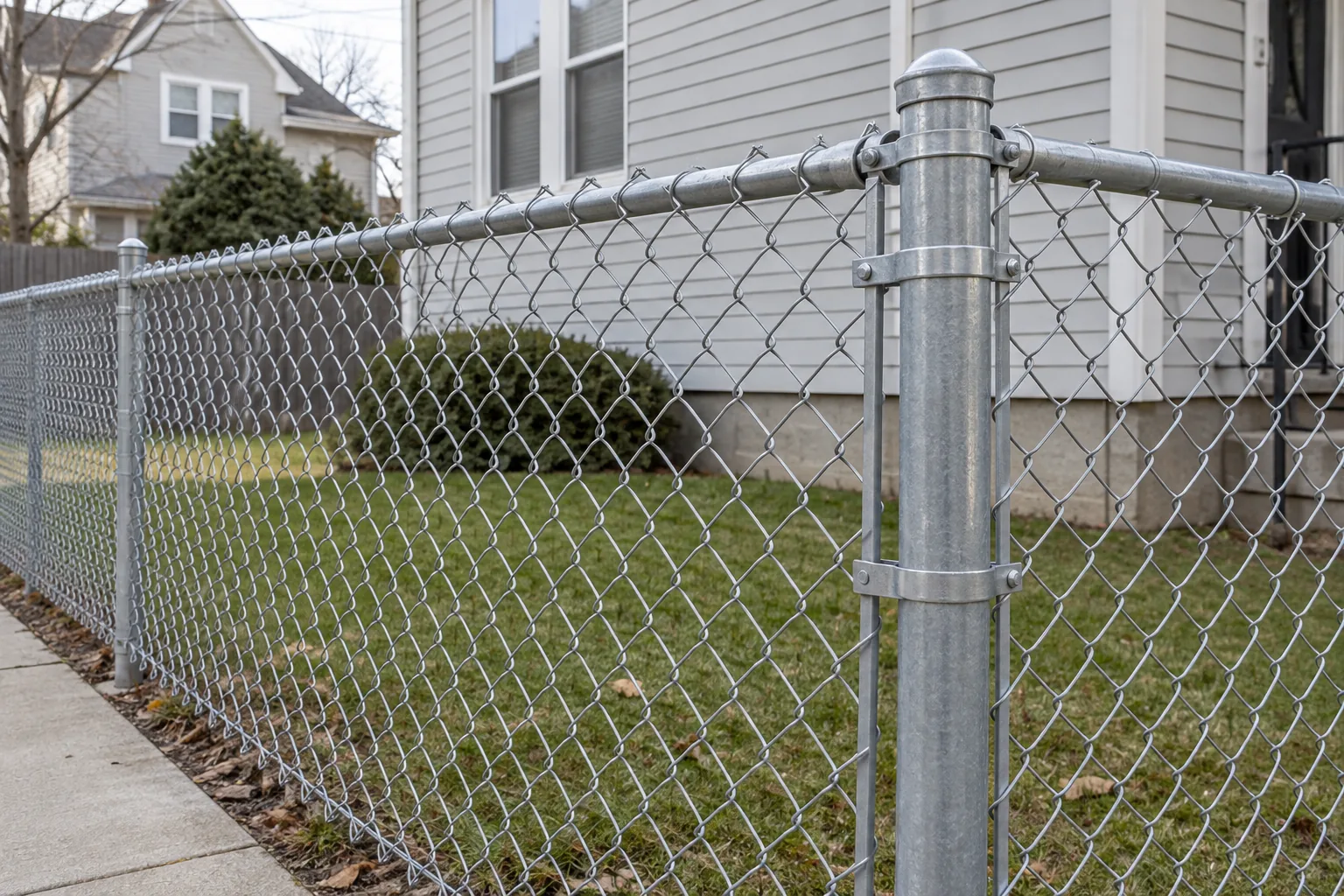 Galvanized chain link · close-up design detail