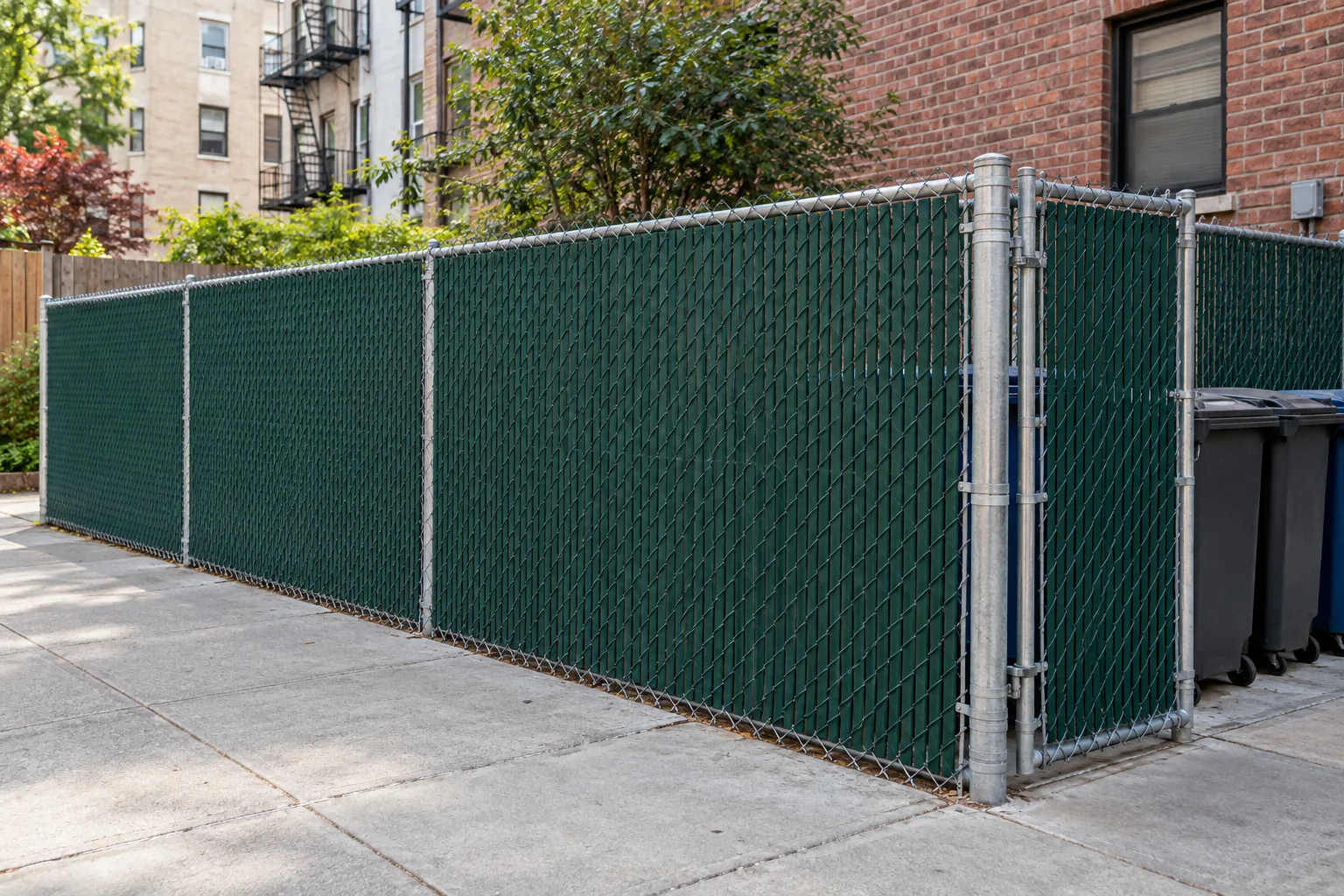 Chain link with privacy slats · alternate property setting