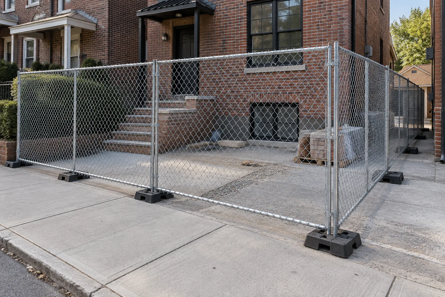 Temporary chain-link panels · property setting