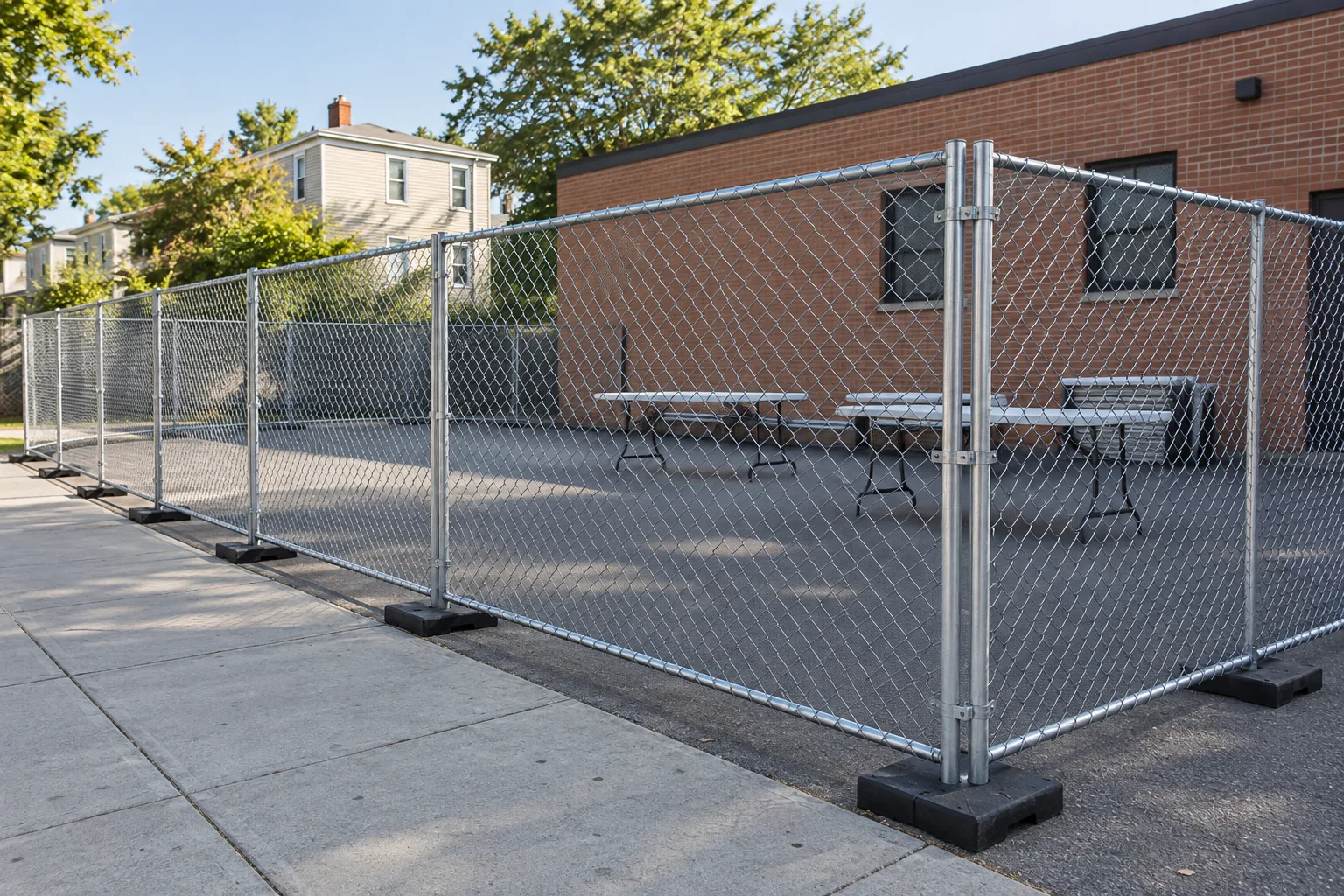 Temporary chain-link panels · alternate property setting