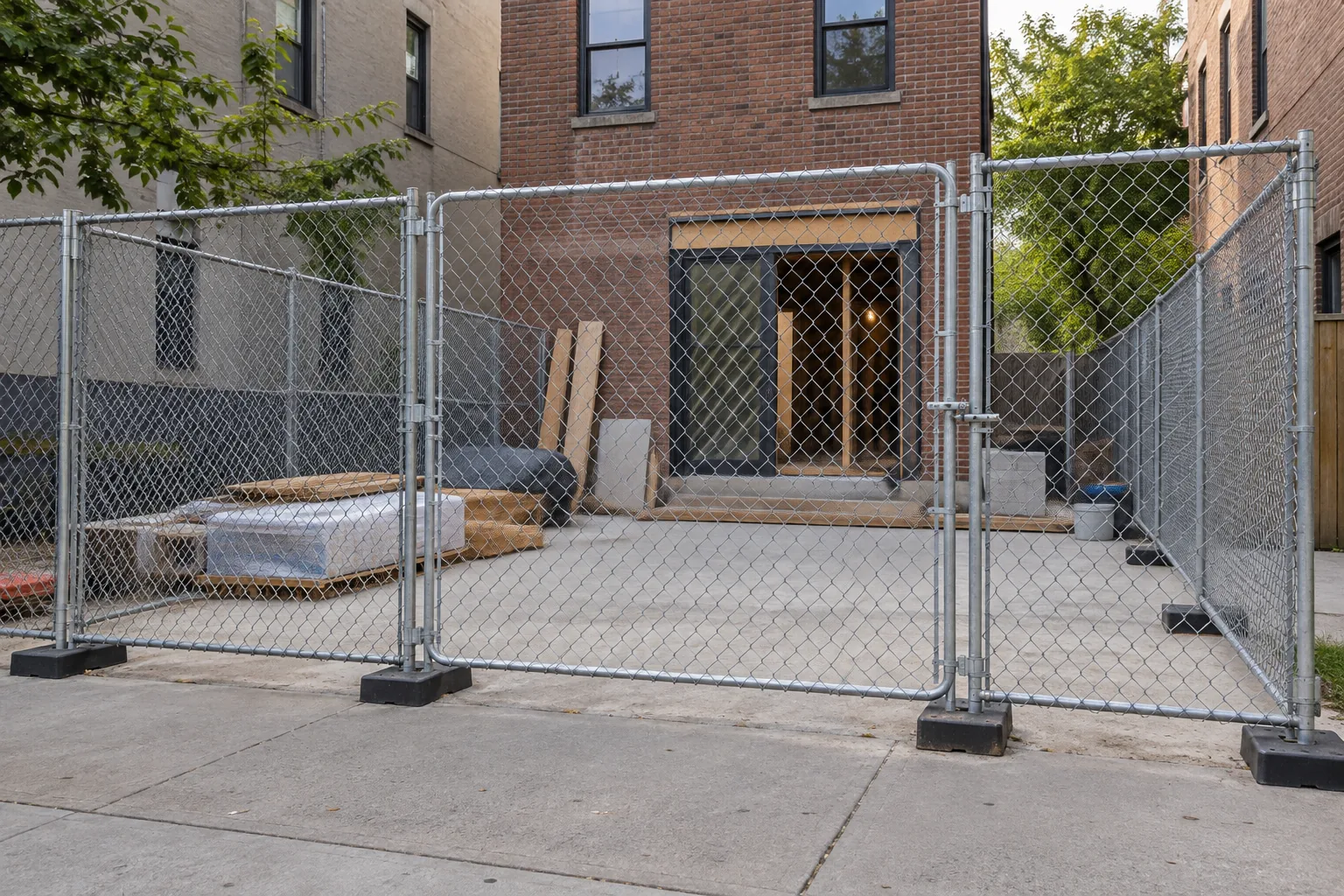 Temporary chain-link panels · gate design