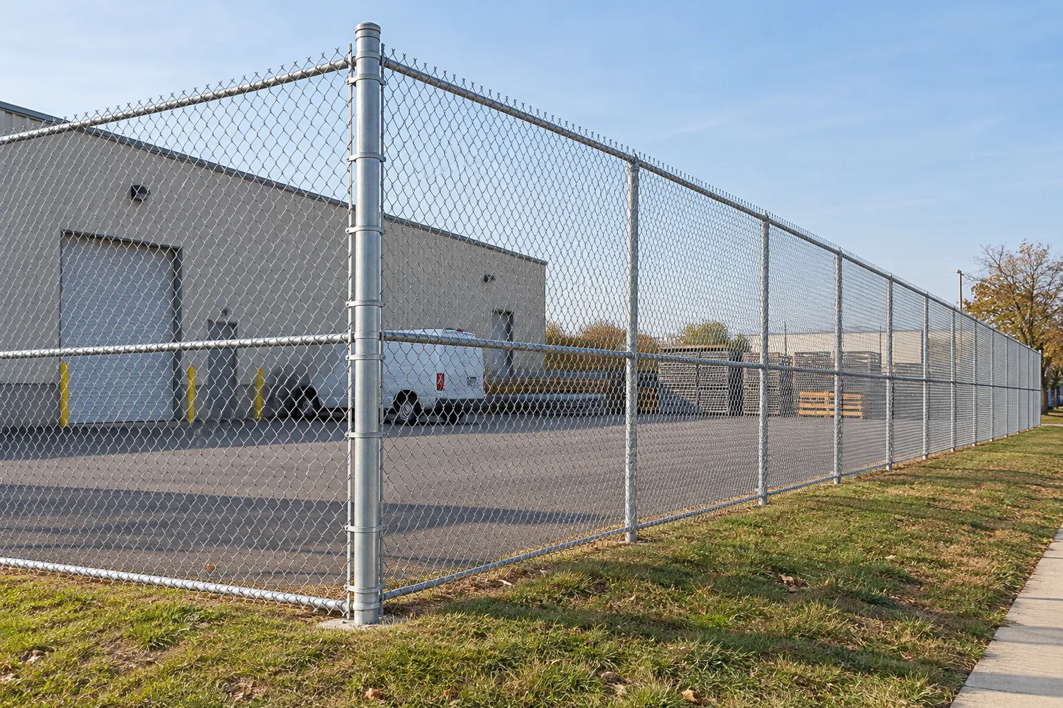 Tall perimeter chain link · alternate property setting