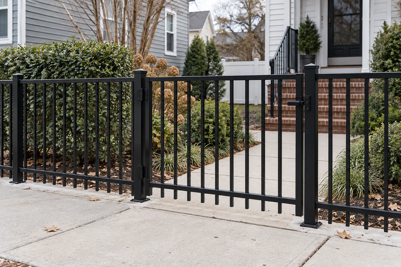 Two-rail ornamental steel · gate design