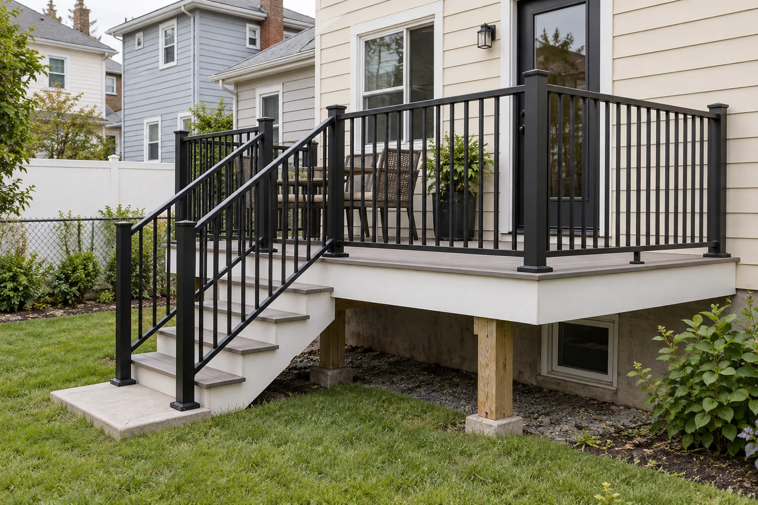Aluminum railing · full fence view