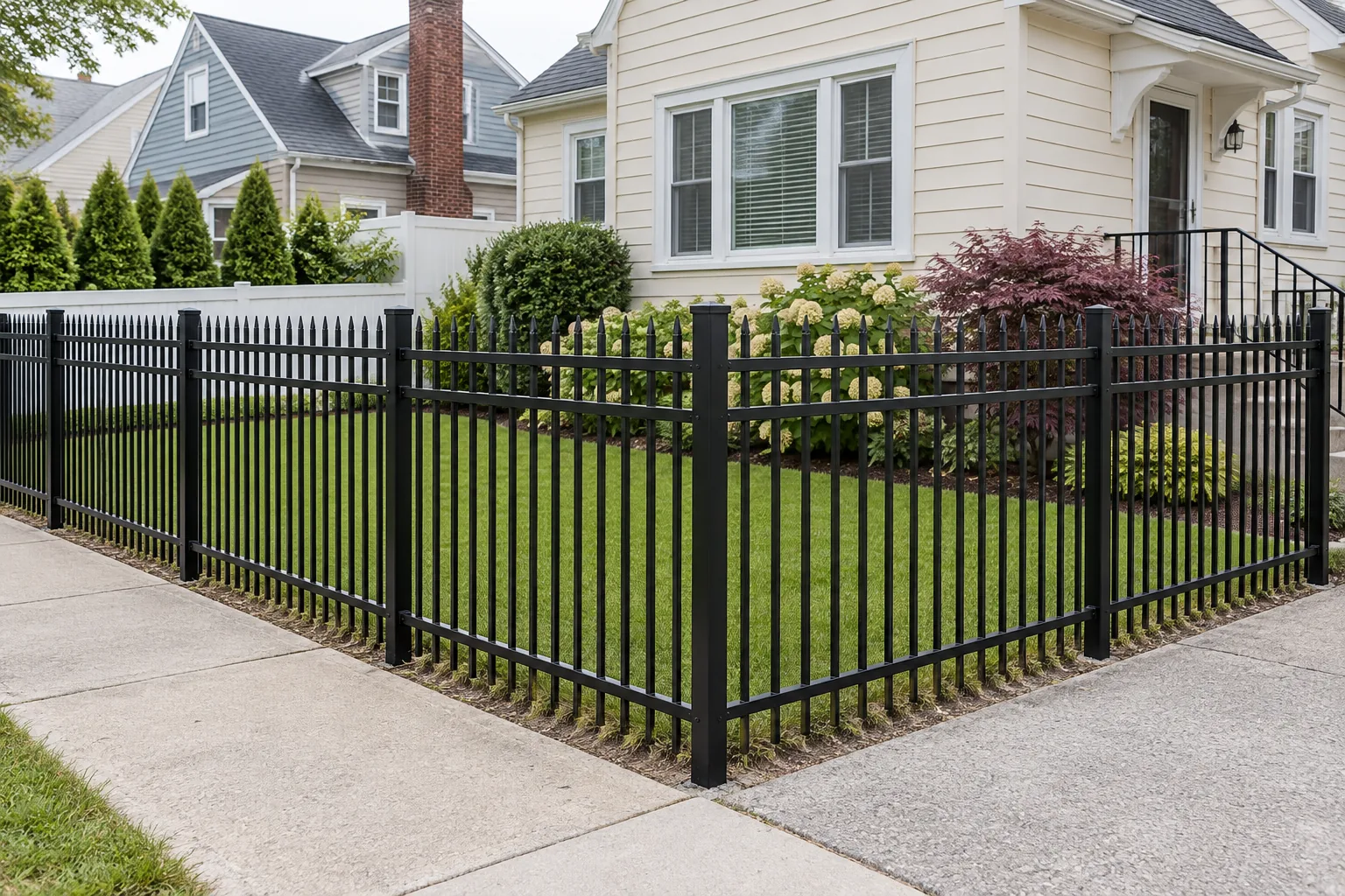 Press-point steel · full fence view