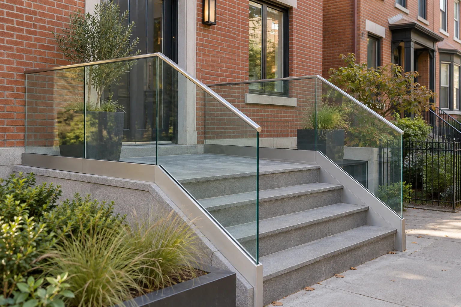 Frameless glass railing · property setting