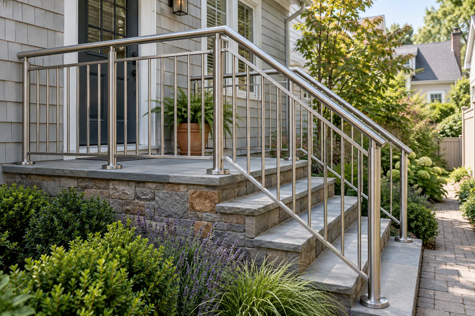 Stainless steel railing · alternate property setting