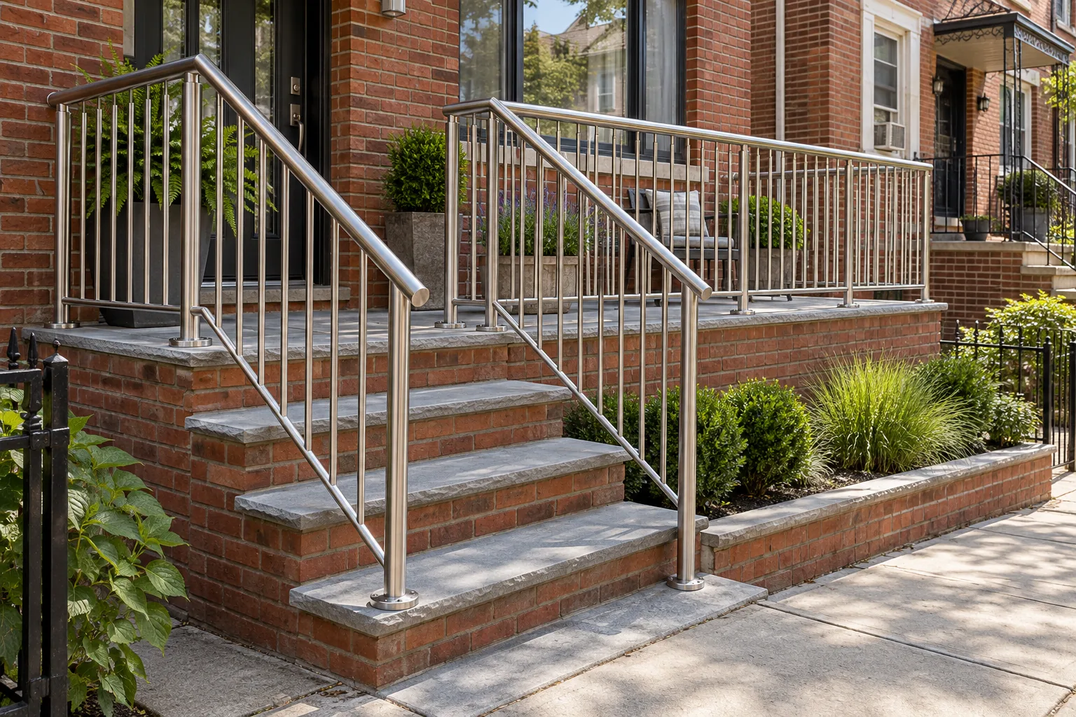 Stainless steel railing · property setting