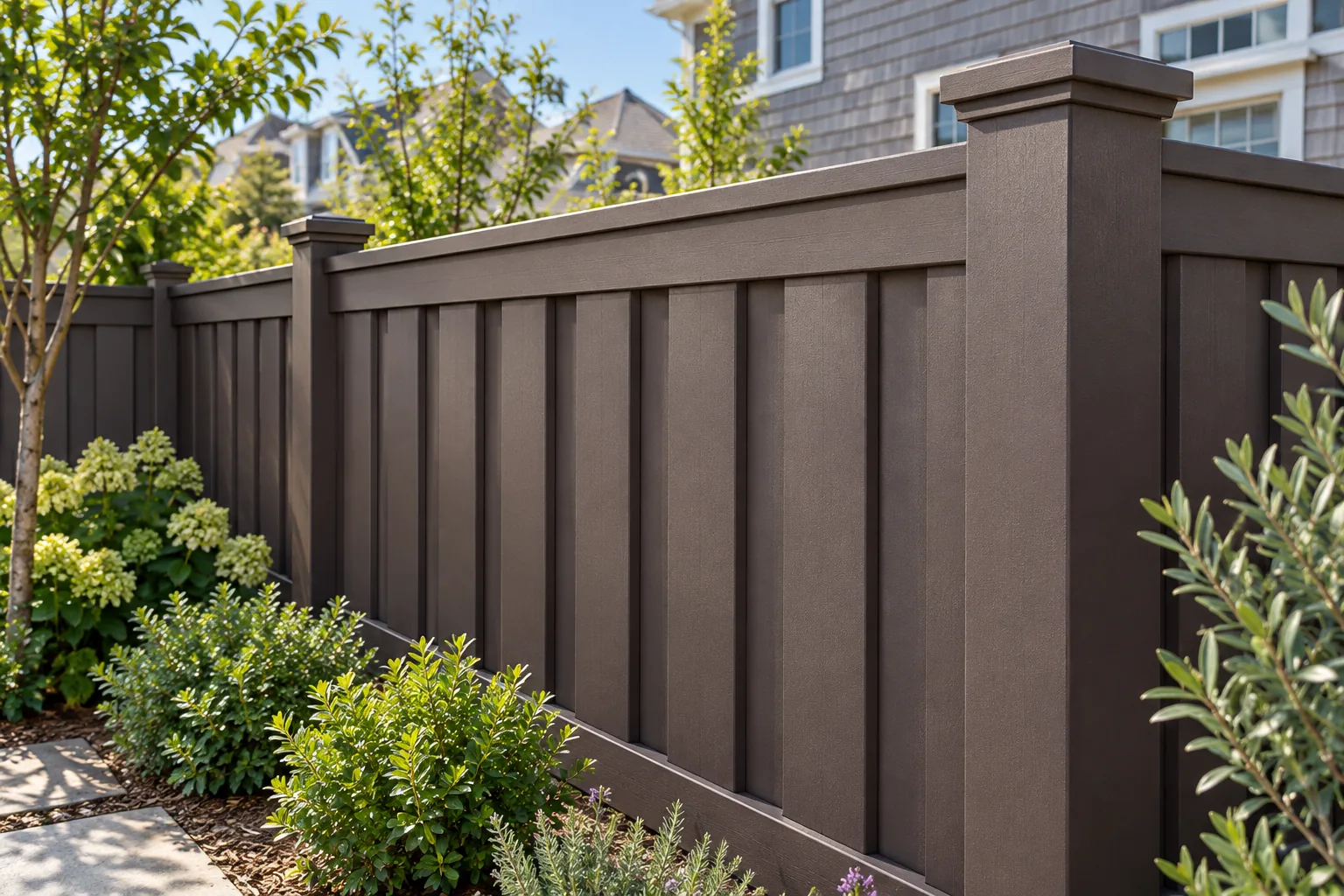 Vertical composite privacy · close-up design detail
