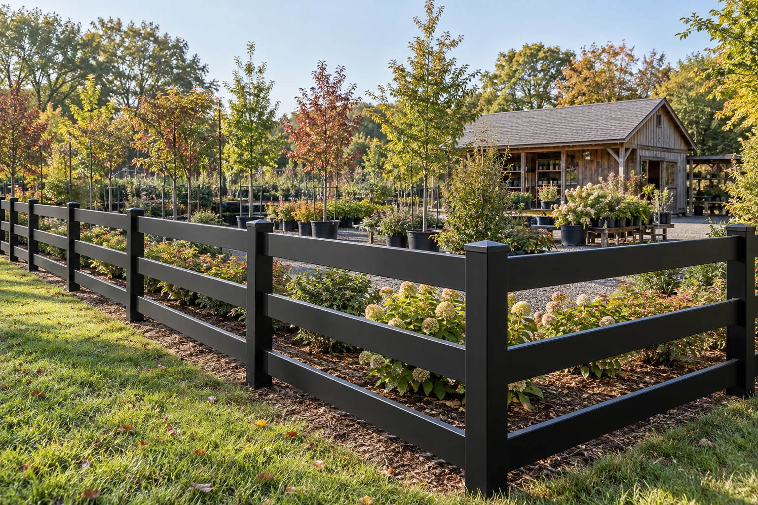 Steel ranch rail · property setting