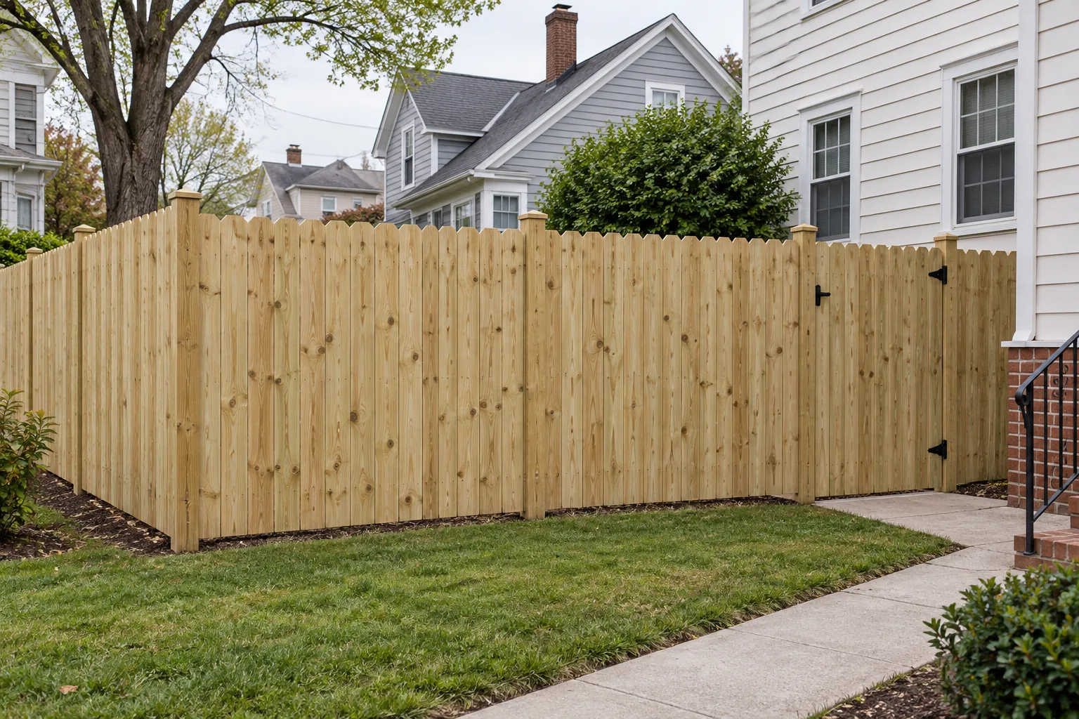 Board-on-board privacy · full fence view