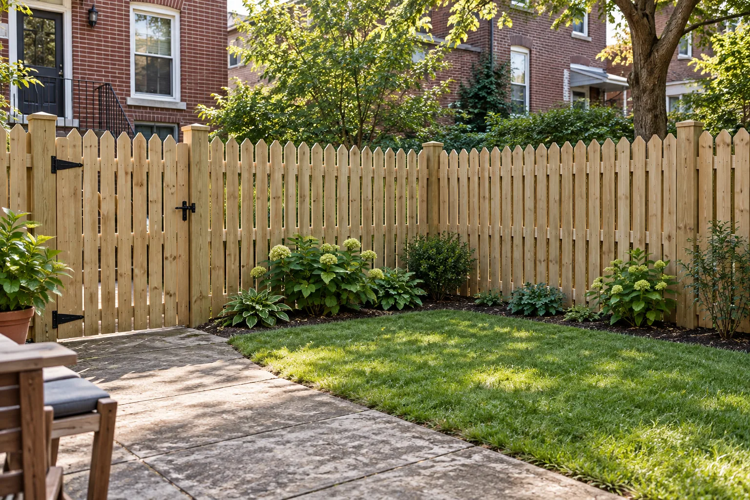 Classic pointed picket · property setting