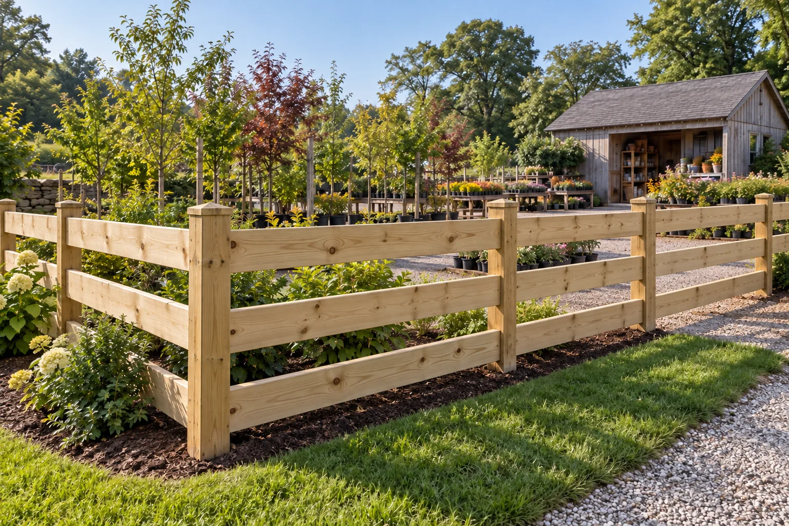 Three-board ranch rail · property setting