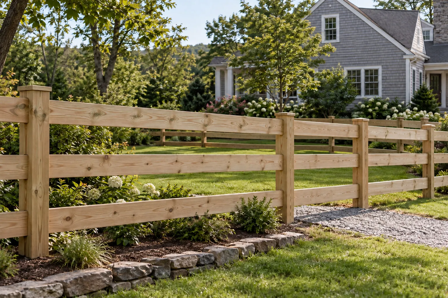Three-board ranch rail · alternate property setting