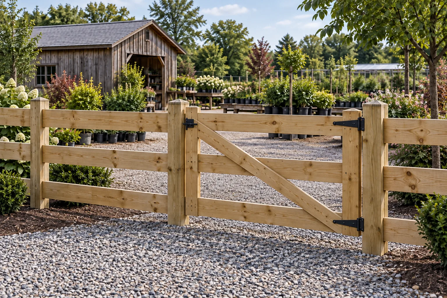 Three-board ranch rail · gate design