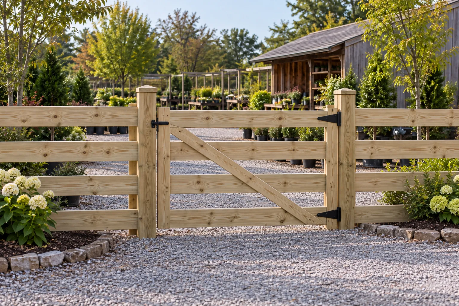 Four-board ranch rail · gate design