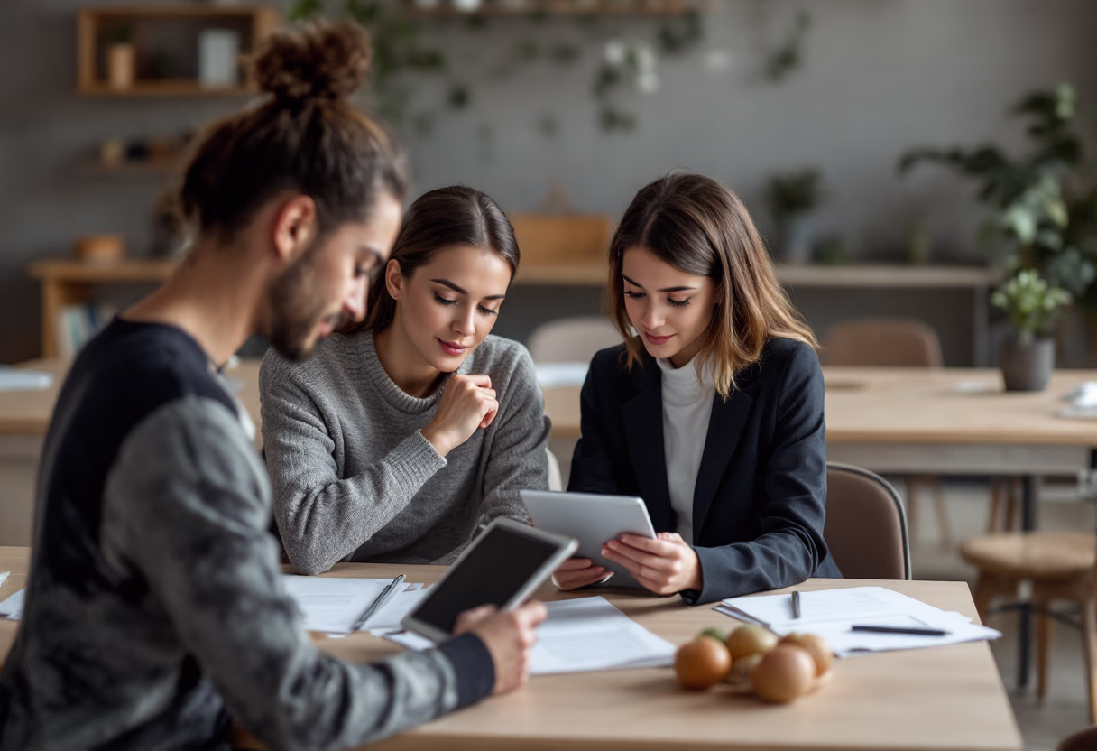 image of a teacher interacting with students using digital tools for an edtech