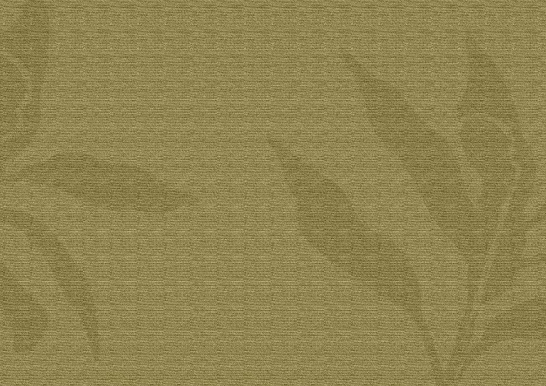 Olive green textured background with subtle silhouettes of leaves.