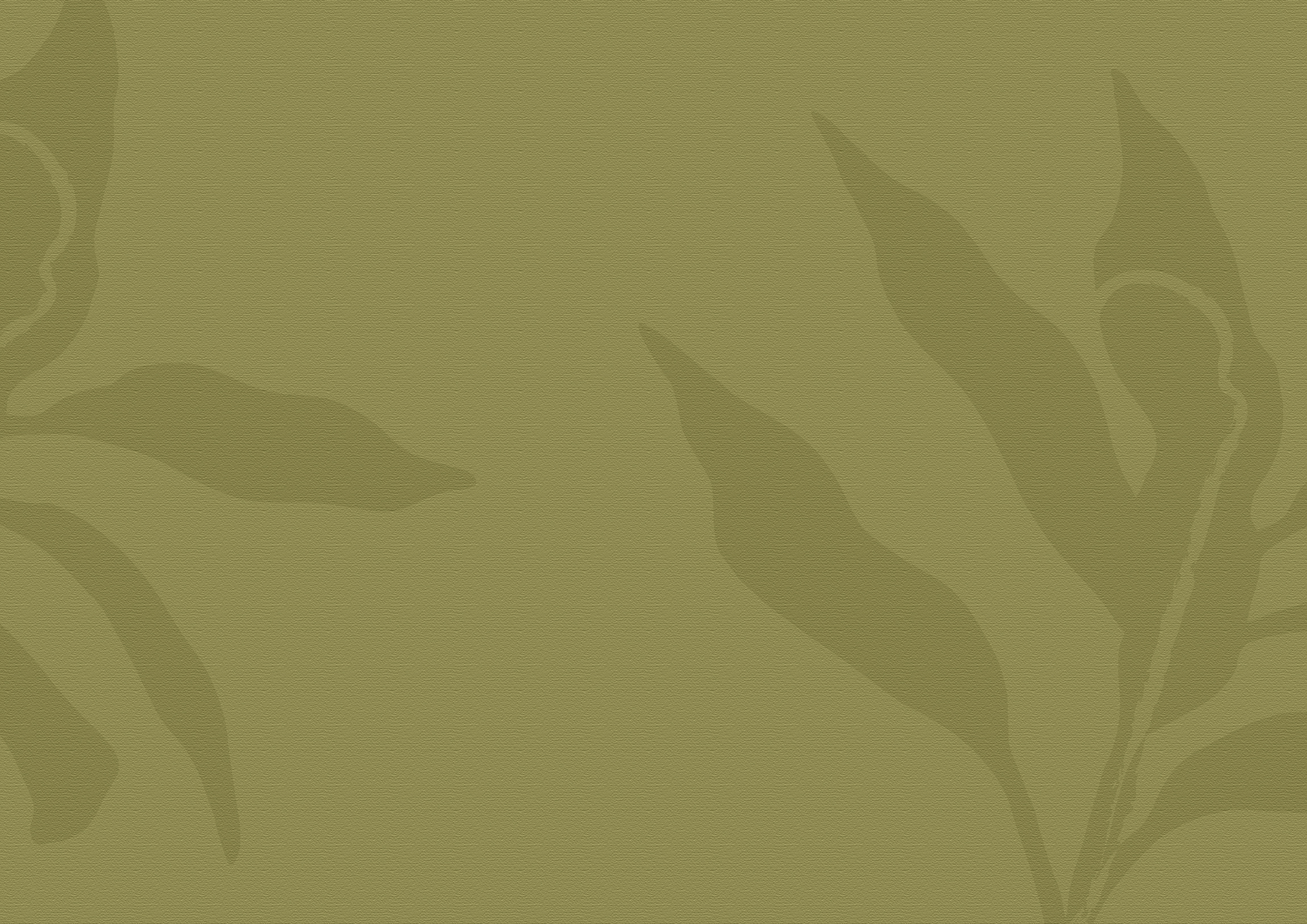 Olive green textured background with subtle silhouettes of leaves.