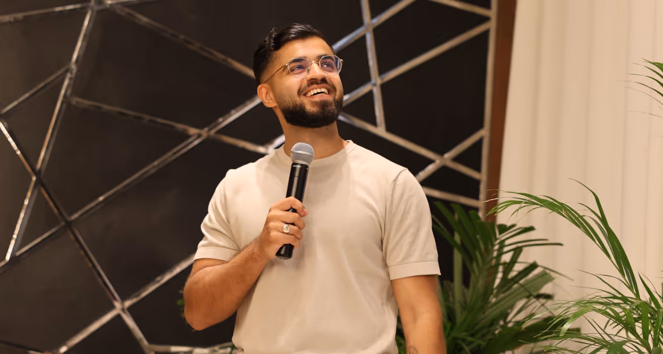 Image of Tan giving a speech