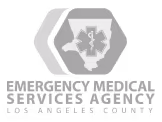 Logo of Emergency Medical Services Agency of Los Angeles County featuring a profile silhouette with a medical star of life symbol.