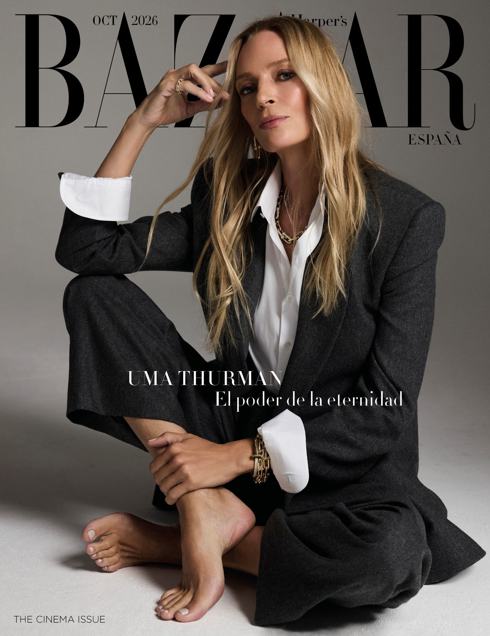 Harper's Bazaar Spain with Uma Thurman. Styling by Elizabeth Sulcer, makeup by Mariel Barrera