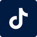 TikTok app icoon met witte notenmusiekvorm op donkerblauwe achtergrond.