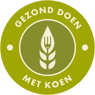 Gouden monogram met twee gestileerde zeilen binnen een cirkel.
