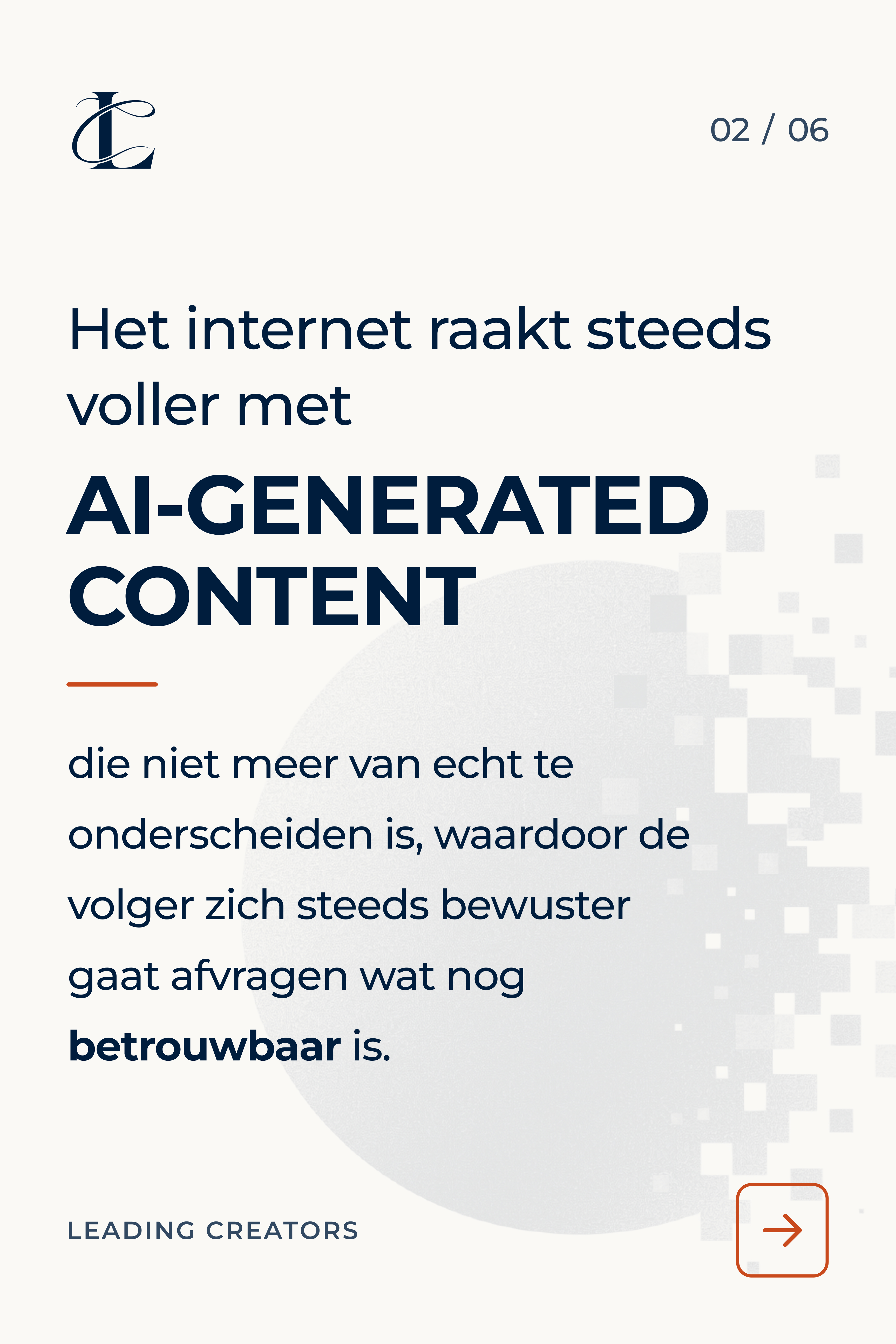 Tekst over groeiende AI-generated content op internet die moeilijk te onderscheiden is van echt.