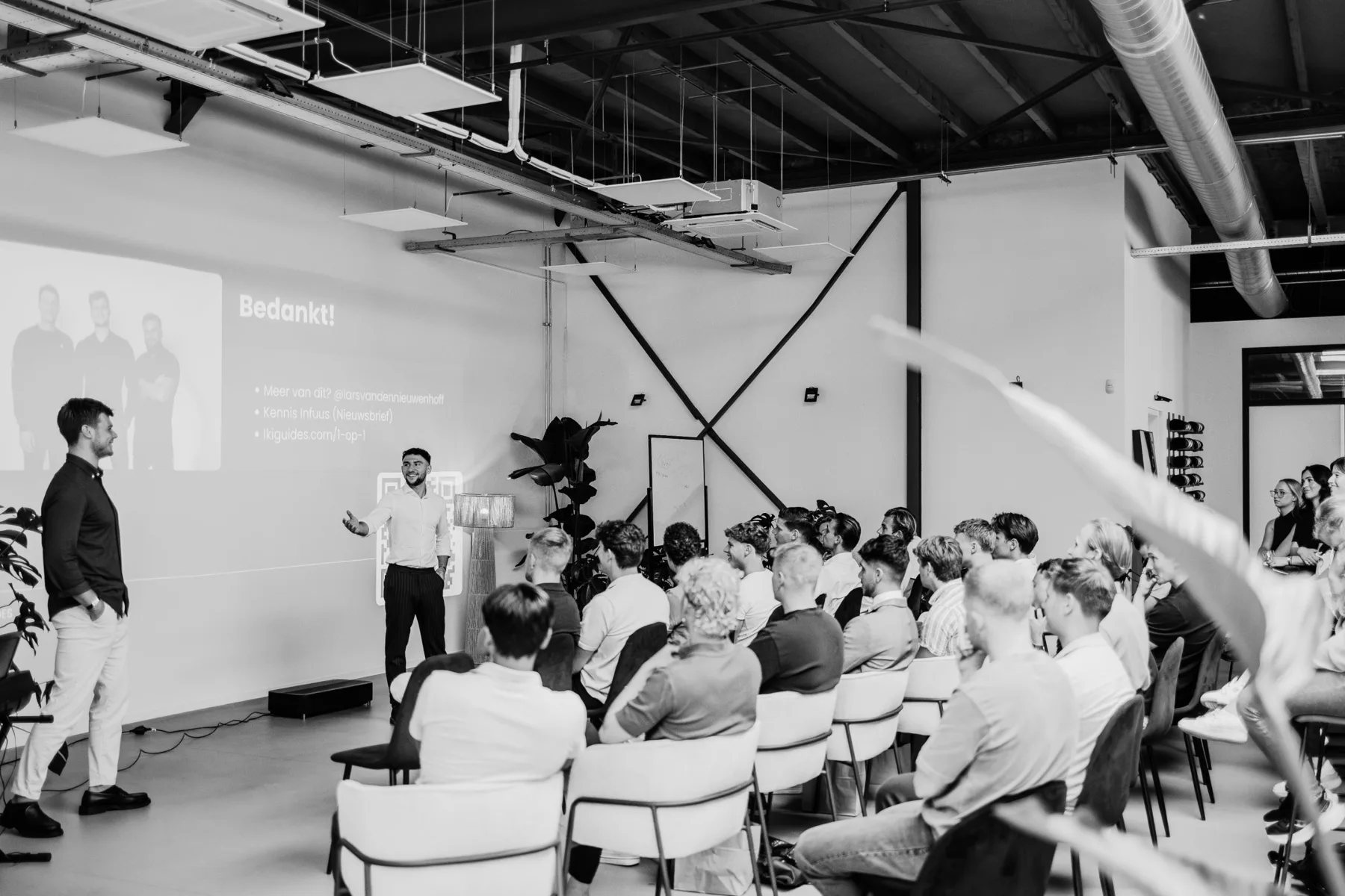 Masterclass van Lars van den Nieuwenhof voor een zaal vol creators