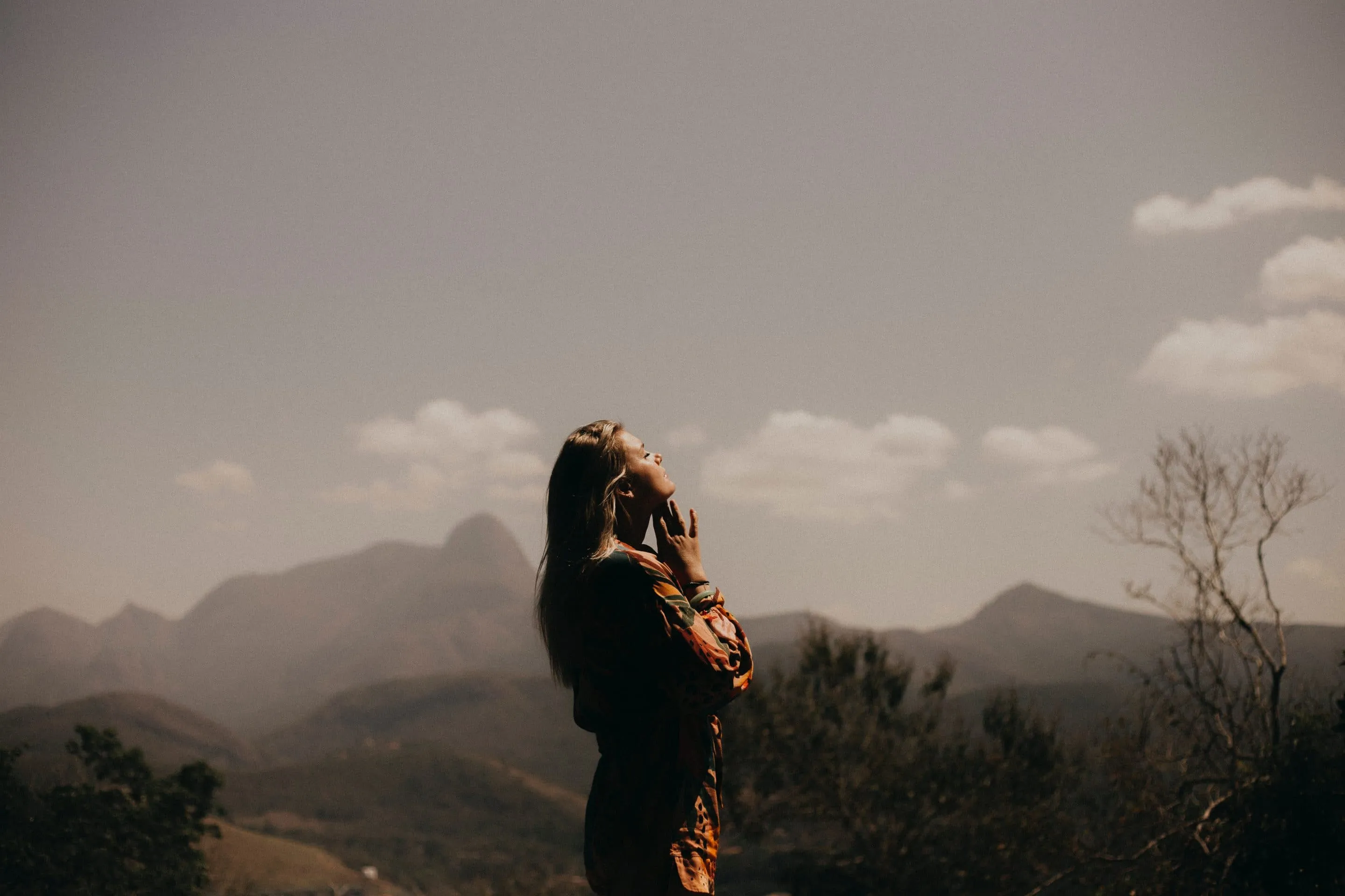 woman peacfully basking in sun