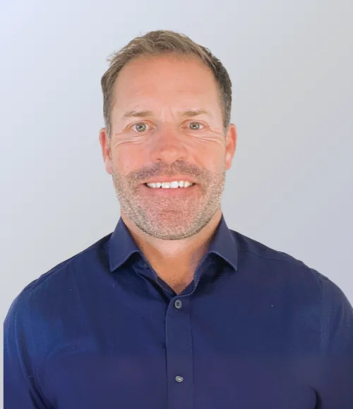 Portrait of Andrew Stoneham Knott, CEO of Miramar Global, based in London.