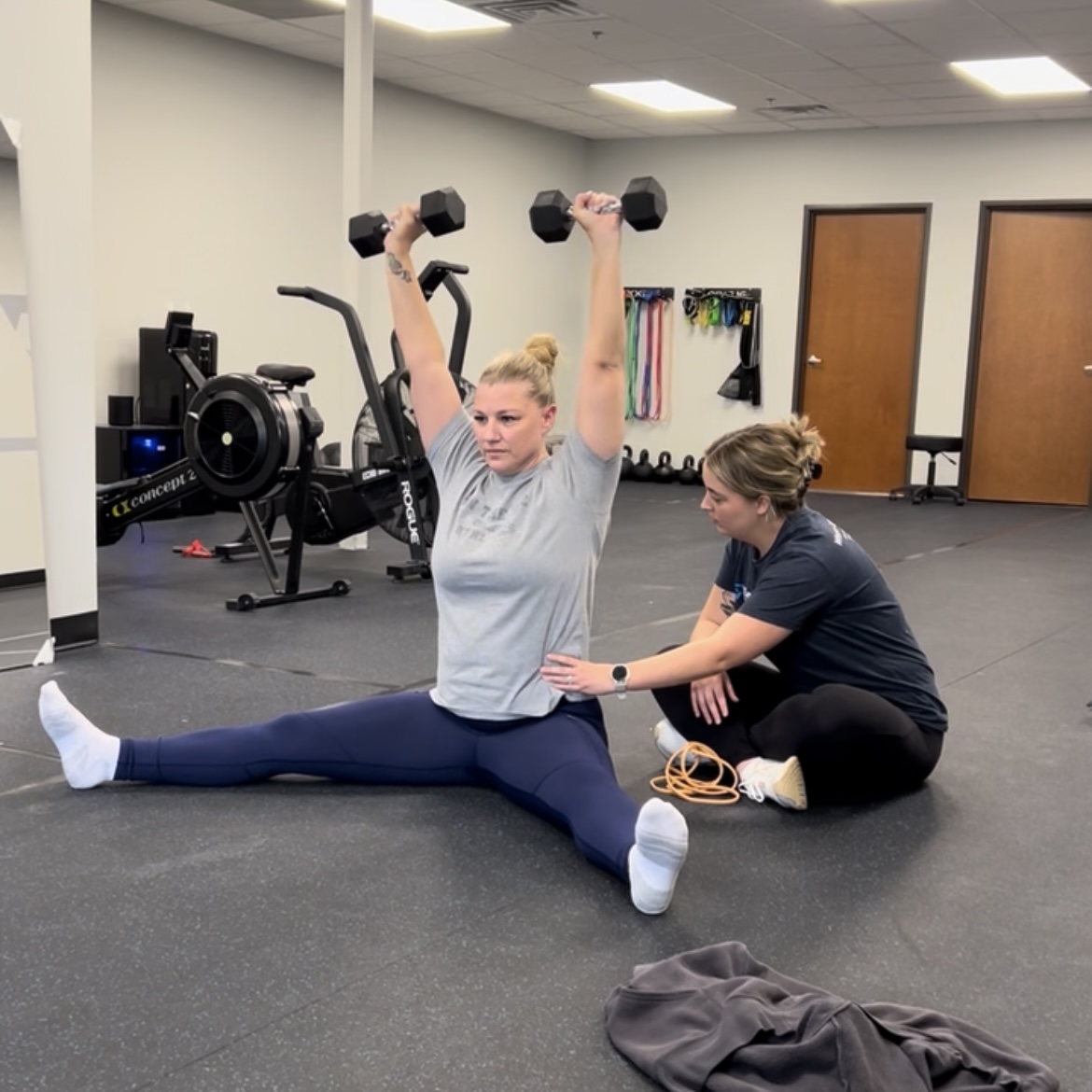 Woman doing pelvic floor exercises at Elevation Athletics PT Fort Worth
