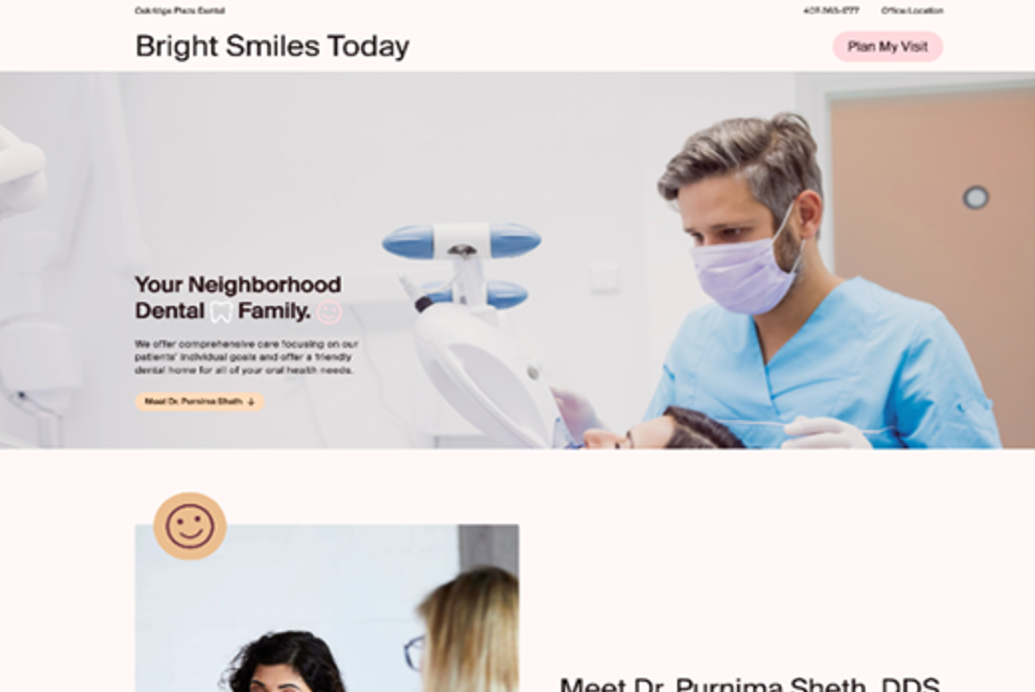 Oakridge Plaza Dental: local practice site built in Webflow thumbnail