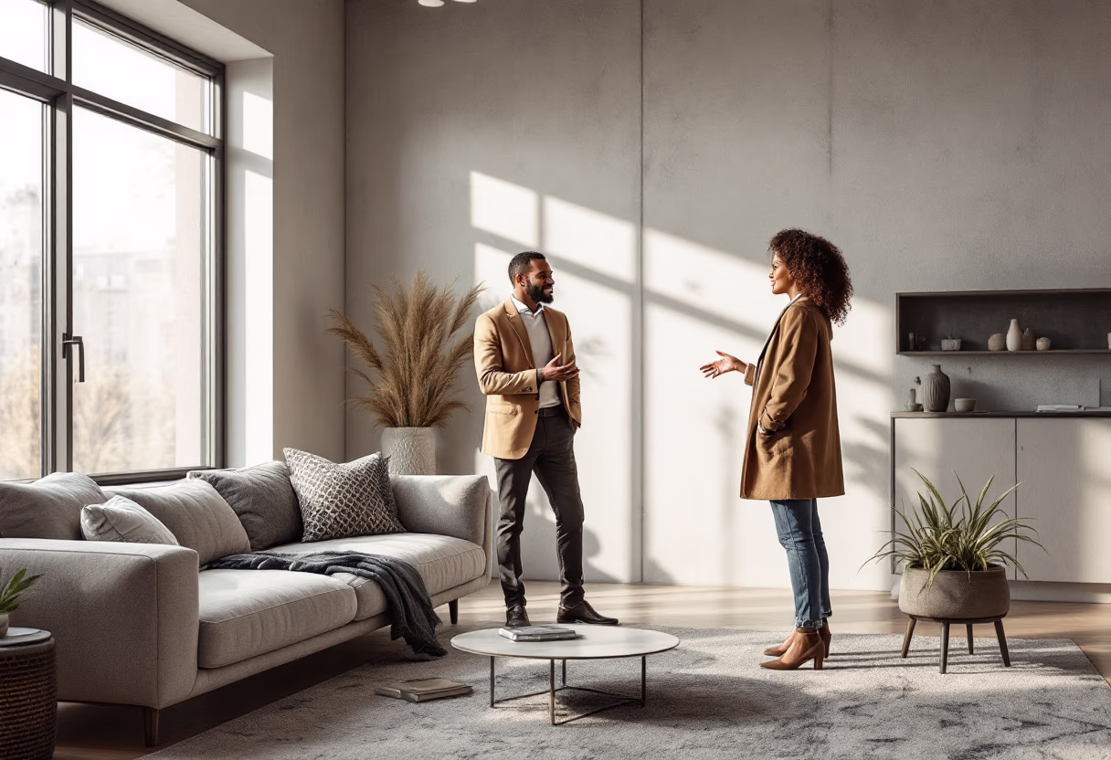 image of direct conversation between client and agent (for a property management company)