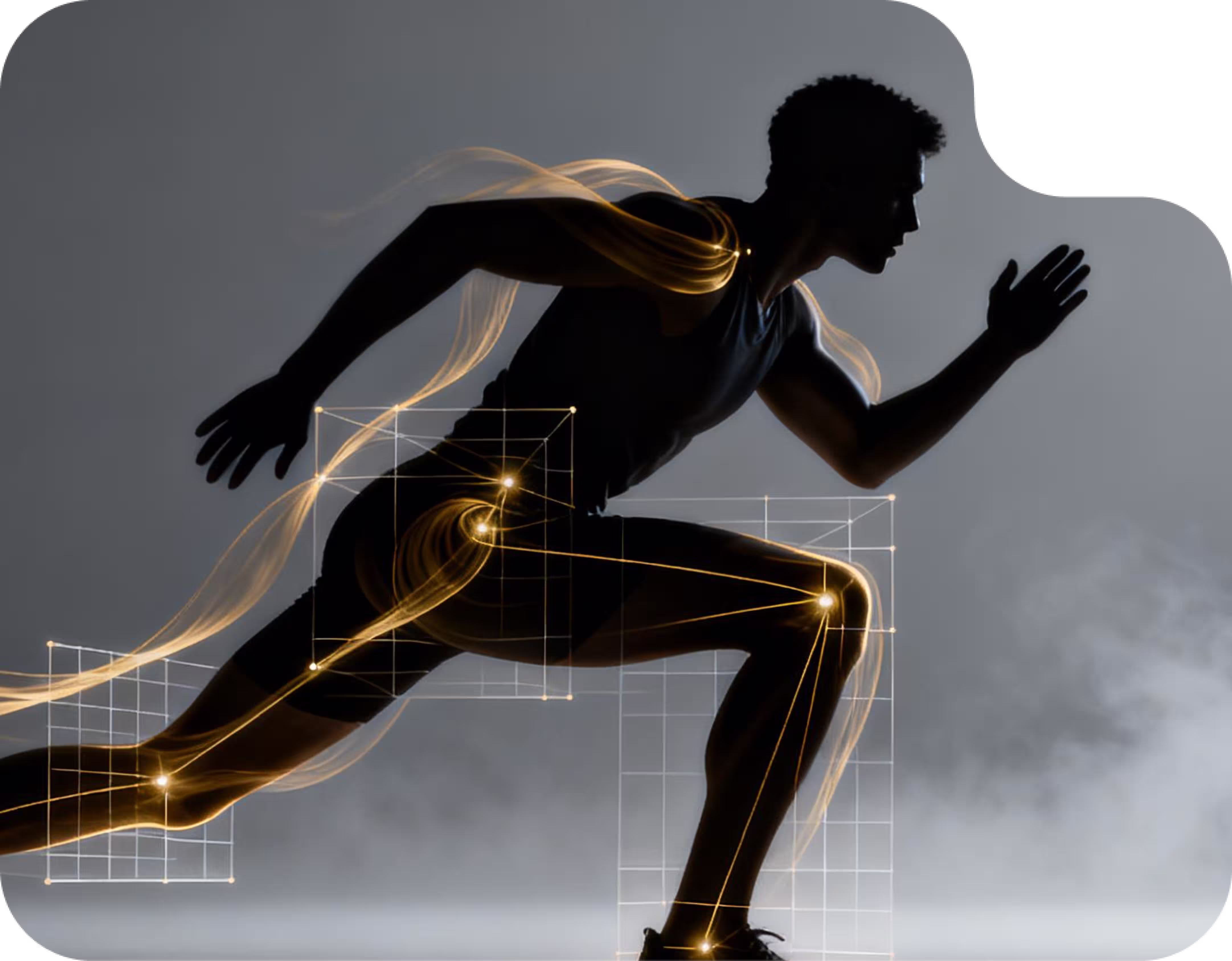 Ein Sportler beim Sprinten 